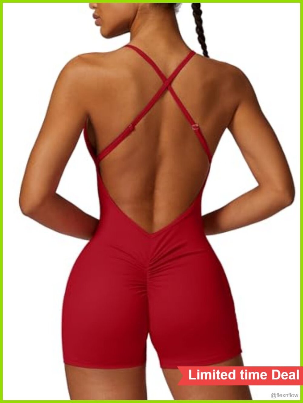 ECUPPER Women Backless Workout Jumpsuit One Piece Gym Romper Yoga Unitard